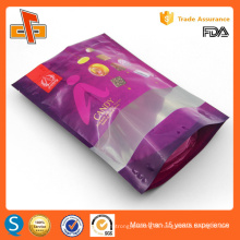 Chinese OEM printed stand up resealable plastic doypack with zipper